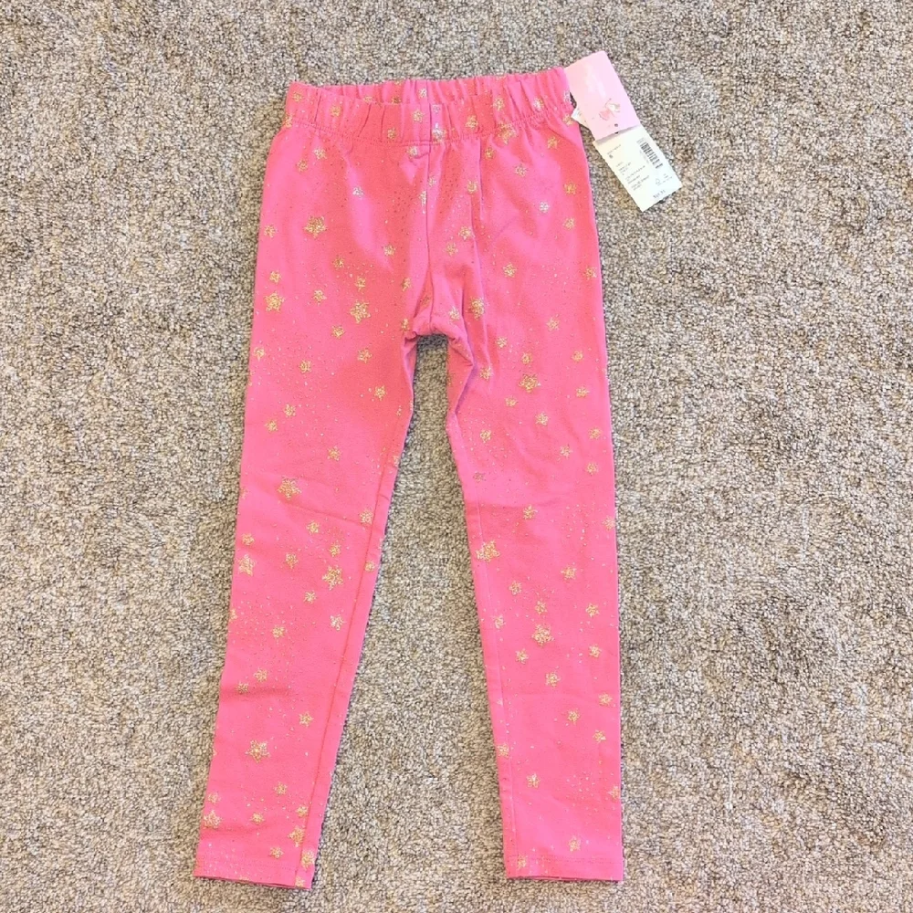 Gymboree 6 Yrs Pink Star Glitter Leggings - Picture 1 of 4